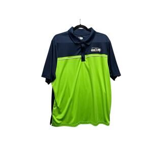 NFL TEAM APPAREL Seattle Seahawks Blue/Green Polo Mens Size XL TX3 Cool